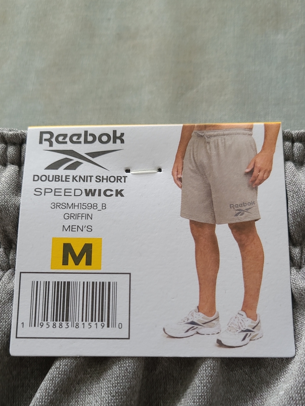 Reebok Men's Griffin Double Knit Speedwick Shorts - Light Gray